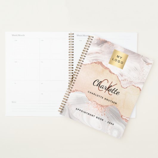 Agate Rose gold monogram Logo business 2025 Planer (Anzeige)