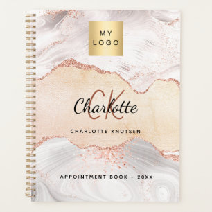 Agate Rose gold monogram Logo business 2025 Planer
