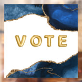 Agate Sapphire with Gold Veins Vote Fensteraufkleber (Blatt 2)