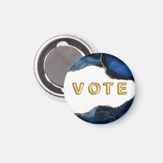 Agate Sapphire with Gold Veins Vote Magnet (Vorderseite/Rückseite)