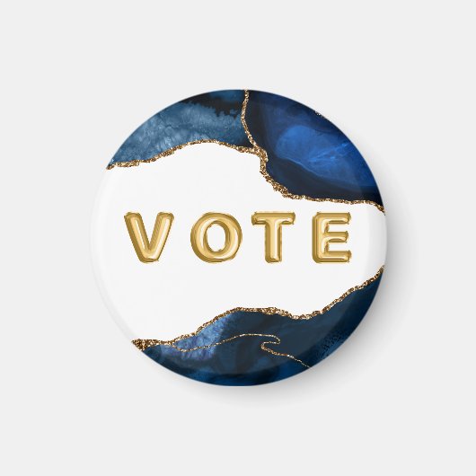 Agate Sapphire with Gold Veins Vote Magnet (Vorne)