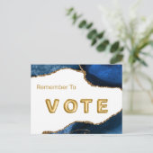 Agate Sapphire with Gold Veins Vote Postkarte (Stehend Vorderseite)