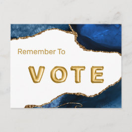 Agate Sapphire with Gold Veins Vote Postkarte