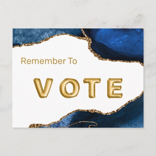 Agate Sapphire with Gold Veins Vote Postkarte (Vorderseite)