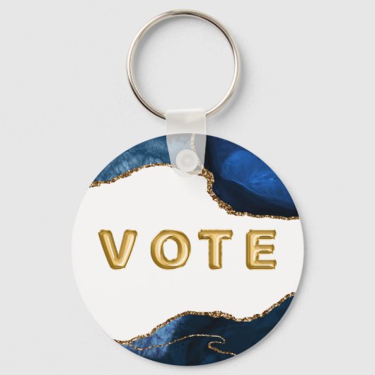 Agate Sapphire with Gold Veins Vote Schlüsselanhänger (Vorderseite)