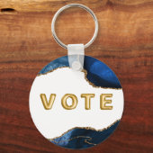 Agate Sapphire with Gold Veins Vote Schlüsselanhänger (Rückseite)