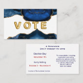 Agate Sapphire with Gold Veins Vote Visitenkarte (Vorne/Hinten)