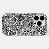 Agate-Scheiben in Schwarz-Weiß Case-Mate iPhone Hülle (Rückseite (Horizontal))