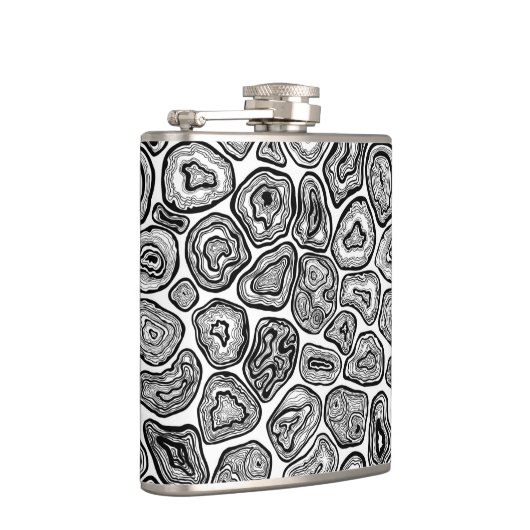 Agate-Scheiben in Schwarz-Weiß Flachmann (Rechts)