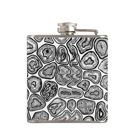 Agate-Scheiben in Schwarz-Weiß Flachmann (Rückseite)