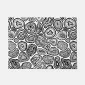 Agate-Scheiben in Schwarz-Weiß Fußmatte (Vorderseite)