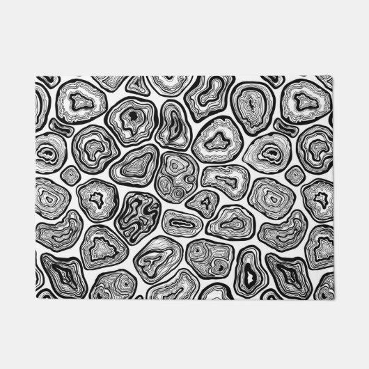 Agate-Scheiben in Schwarz-Weiß Fußmatte (Vorderseite)