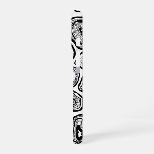 Agate-Scheiben in Schwarz-Weiß iPhone 16 Hülle (Linke Seite)