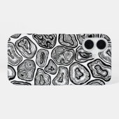 Agate-Scheiben in Schwarz-Weiß iPhone 16 Hülle (Rückseite (Horizontal))