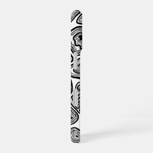 Agate-Scheiben in Schwarz-Weiß iPhone 16 Hülle (Rechte Seite)