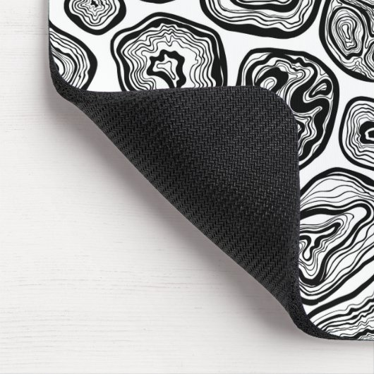 Agate-Scheiben in Schwarz-Weiß Mousepad (Ecke)