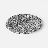 Agate-Scheiben in Schwarz-Weiß Pappteller (Schrägansicht)