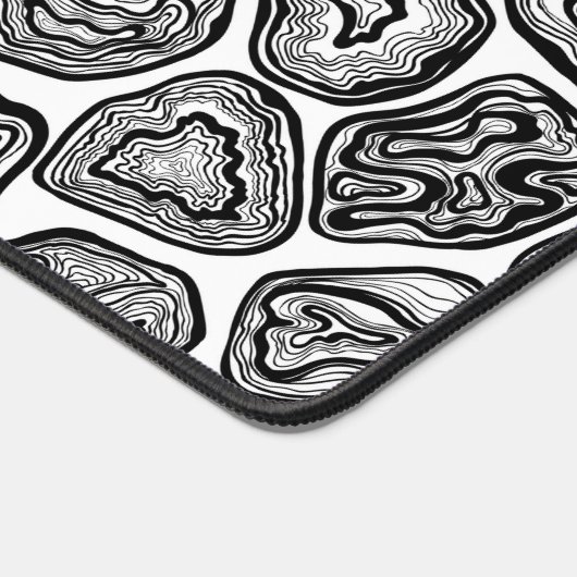 Agate-Scheiben in Schwarz-Weiß Schreibtischunterlage (Ecke)