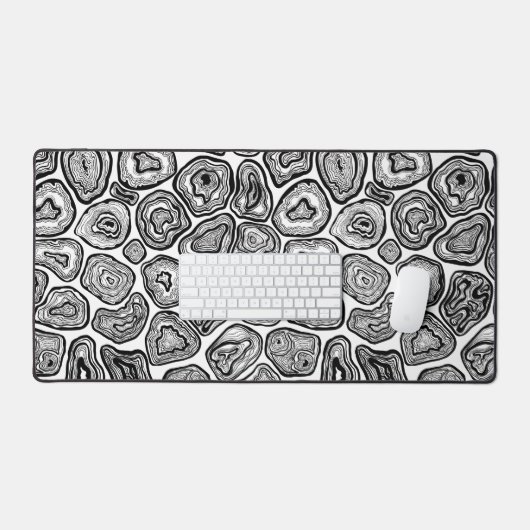 Agate-Scheiben in Schwarz-Weiß Schreibtischunterlage (Tastatur & Maus)