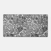 Agate-Scheiben in Schwarz-Weiß Schreibtischunterlage (Vorderseite)