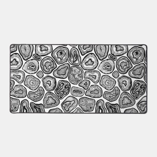 Agate-Scheiben in Schwarz-Weiß Schreibtischunterlage (Vorderseite)