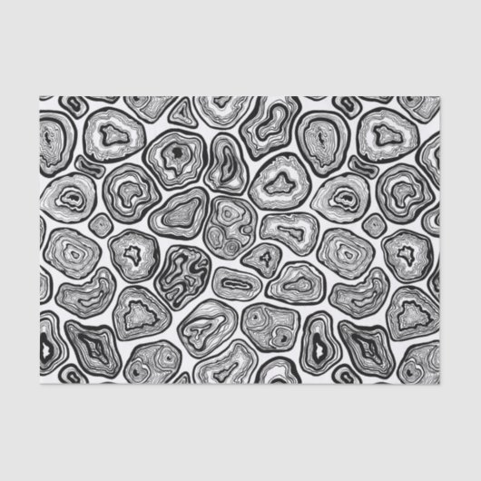 Agate-Scheiben in Schwarz-Weiß Seidenpapier (Vorderseite)