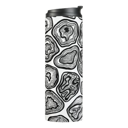 Agate-Scheiben in Schwarz-Weiß Thermosbecher (Nach links gedreht)