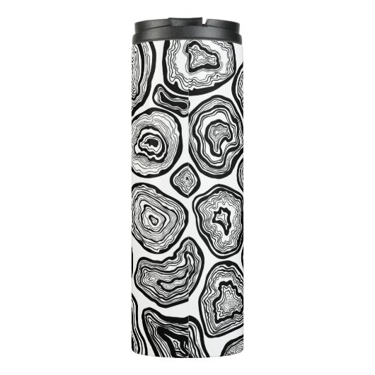 Agate-Scheiben in Schwarz-Weiß Thermosbecher (Rückseite)