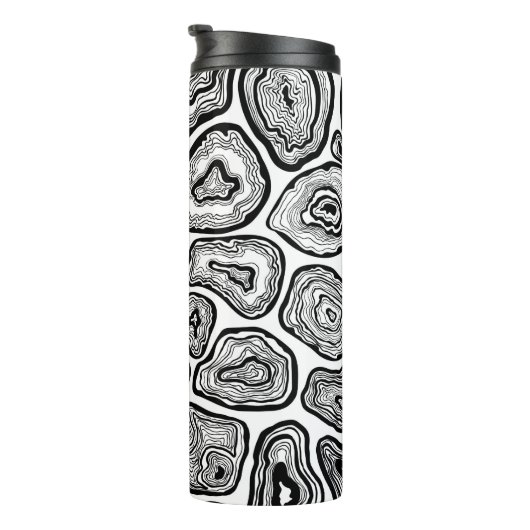 Agate-Scheiben in Schwarz-Weiß Thermosbecher (Nach rechts gedreht)