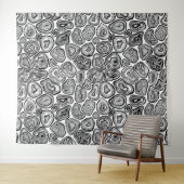 Agate-Scheiben in Schwarz-Weiß Wandteppich (Beispiel (Horizontal))