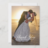 Agate Schwarz-weiß Rose Gold Foil Wedding Foto Dankeskarte (Vorderseite)