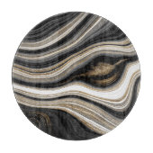 Agate Schwarz-weiß- und Goldmarmor Schneidebrett (Vorderseite)