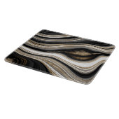 Agate Schwarz-weißes Goldflüssigkeitsmarmor Schneidebrett (Ecke)