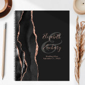 Agate Script Black Rose Gold Dunkle Hochzeitspläne Planer