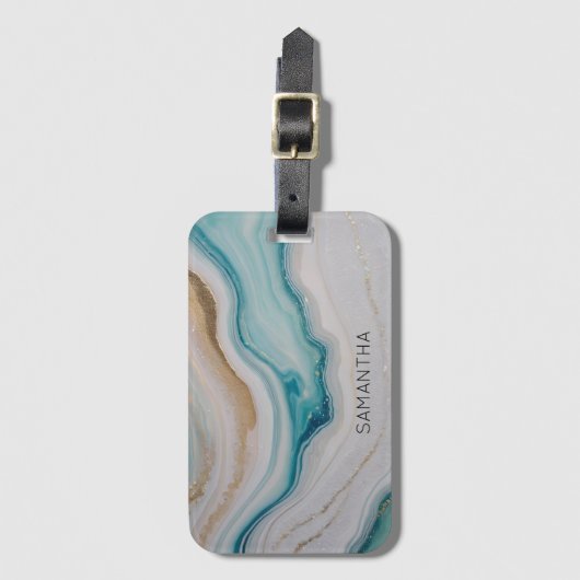 Agate Seascape Gepäckanhänger (Vorderseite Vertikal)