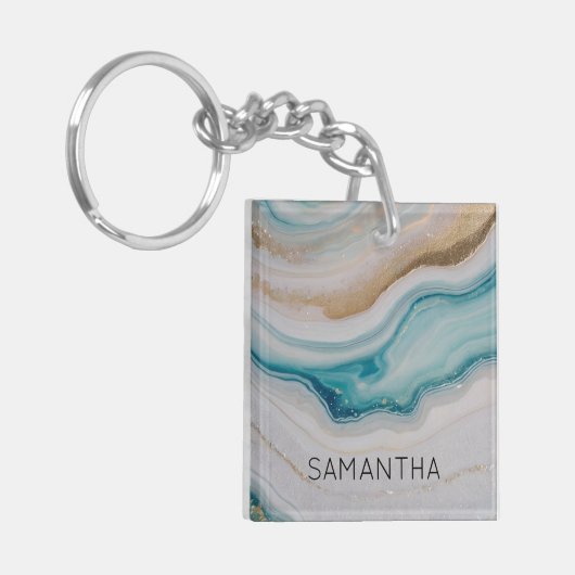 Agate Seascape Schlüsselanhänger (Vorderseite links)