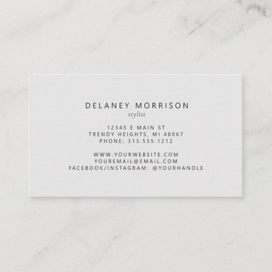 Agate Silk Gray White Luxury Visitenkarte (Rückseite)