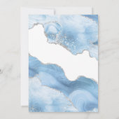 Agate Silver Blue Geode Brautparty Einladung (Rückseite)