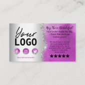 Agate Silver Lila Vielen Dank Visitenkarte (Rückseite)