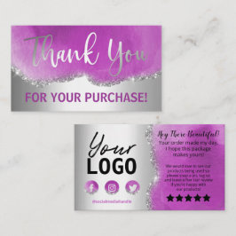 Agate Silver Lila Vielen Dank Visitenkarte