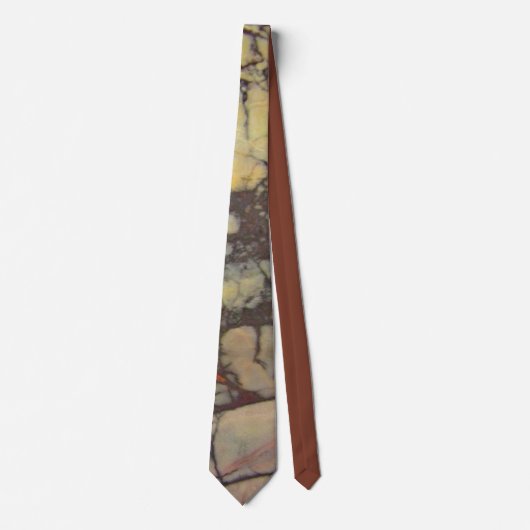 Agate Slab Nahes Foto Gelb und Rot marmoriert Krawatte (Vorderseite)