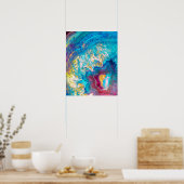 Agate Slice Aqua Geode Art Print Poster (Küche)