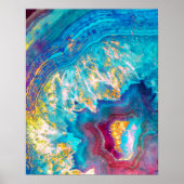 Agate Slice Aqua Geode Art Print Poster (Vorne)