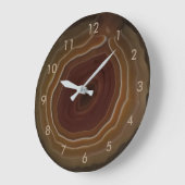 Agate slice brown stone clock with numbers. große wanduhr (Winkel)