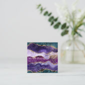 Agate Square Business Card Quadratische Visitenkarte (Stehend Vorderseite)