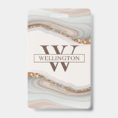 Agate Stone Marble Abzeichen Ausweis (Rückseite)