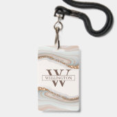 Agate Stone Marble Abzeichen Ausweis (Rückseite mit Lanyard)