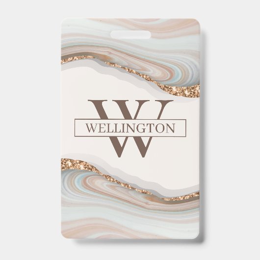 Agate Stone Marble Abzeichen Ausweis (Vorderseite)