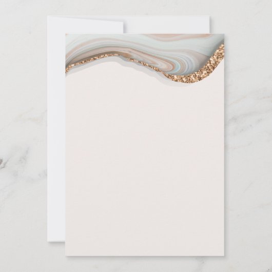 Agate Stone Marble Baby Dusche Einladung (Rückseite)