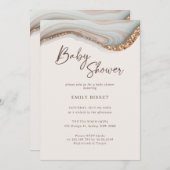 Agate Stone Marble Baby Dusche Einladung (Vorne/Hinten)